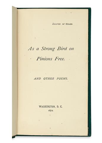 WHITMAN, WALT. As a Strong Bird on Pinions Free.